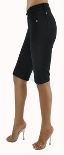 New Black White Skinny Bermuda Jean Leggings XS XL