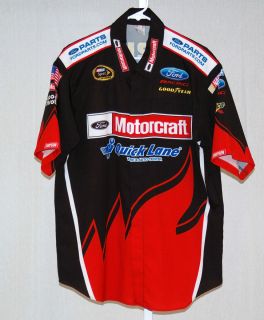 Bill Elliott Motorcraft Wood Brothers Race Used NASCAR Pit Crew Shirt 