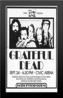 Grateful Dead 1973 Concert Poster Print Jerry Garcia Nicely Framed 