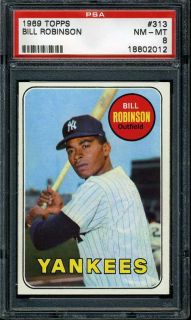 1969 Topps 313 Bill Robinson PSA 8 Yankees