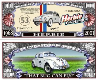    Comedy Herbie The Love Bug Volkswagen Beetle 1960s bill w protector