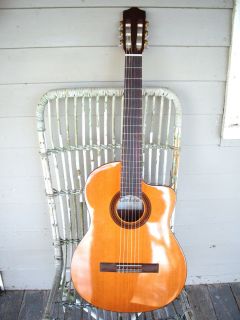    CE Classical Nylon String Electric Cutaway Guitar Mahogany Solid Top