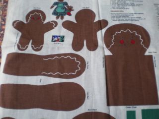 vintage cloth pattern for gingerbread doll unused 