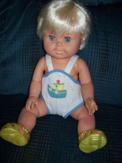 17 Tall Ideal 1989 Betsy Wetsy Doll 2 Blue Sleep Eyes Rooted Hair 