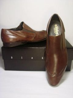 Blokes Mens Bingham Brown Leather Slip on Dress Loafers Shoes Sz 9 