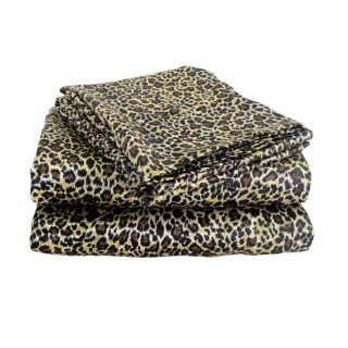 Charmeuse Satin Leopard Print Sheet Set and Pillowcase Separates