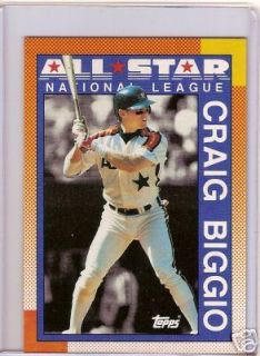 1990 Topps 404 Craig Biggio Astros Allstar MLB Card