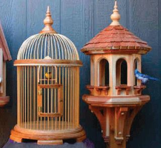 Birdhouse Birdcage Bird Feeder Trio Woodworking Plans