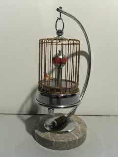 Vintage Bird Cage Clock with Stand Japan