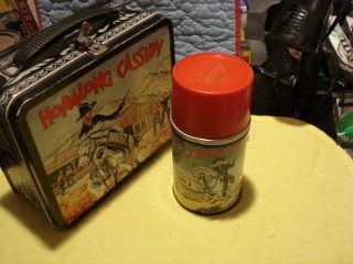 Hopalong Cassidy lithographed Lunch Box and Thermos Aladdin Brand 