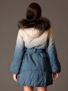 BEULAH Ombre Rabbit Fur Trim Puffer Coat  Zara XS/S $175