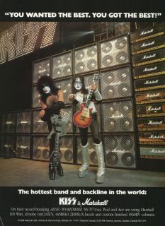 1996 Marshall KISS Ace Frehley & Paul Stanley Amplifier Promo Ad