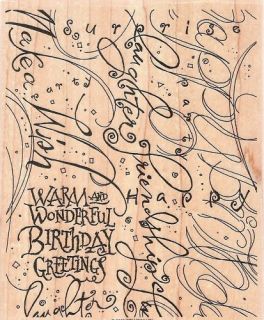 Stampin Up Happy Birthday Greetings Rubber Stamp