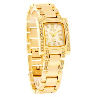 Beverly Hills Polo Club Ladies Gold Tone Mop Dial Crystal Dress Watch 