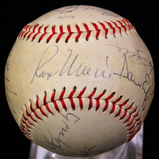 Roger Maris Billy Martin 14 Signed Autographed Baseball Ball JSA 