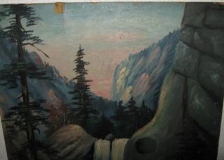RARE Rocky Mountains Joe Painting 1905 Boulder Colorado Civil War Folk 