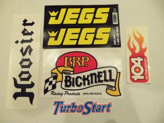 Hoosier tires 104 Octane BRP Bicknell Racing bumper stickers decals 