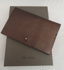 BN Rick Owens Brown Leather Wallet /Bag /Card Holder   BOXED   GREAT 