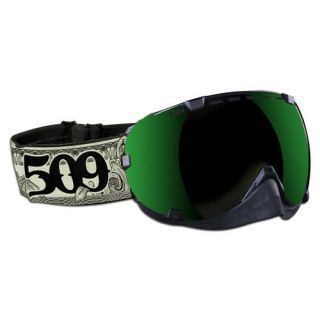    GOGGLES BY 509 SNOWMOBILE DOLLAR BILL W GREEN MIRROR ROSE TINT LENS