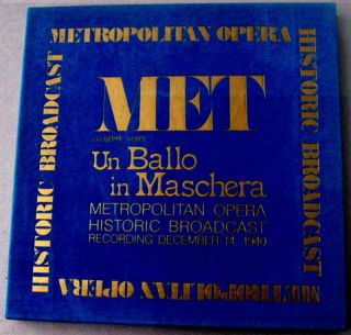   in Maschera Met Opera 1940 Jussi Bjorling Zinka Milanov Sved 3LPS RARE