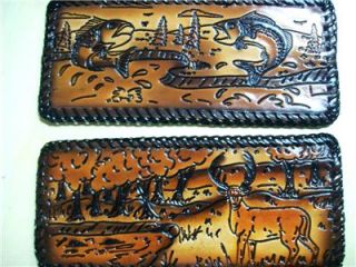 Hand Made Laced Prison Wallet Tooled Leather Rebel Deer
