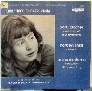 Blacher Christiane Edinger Violin Sonata for Violin Solo Op 40