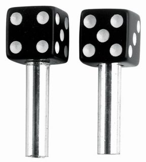 Vintage Style Hot Rod Muscle Car BLACK DICE Lock Knobs for Chevy GM 