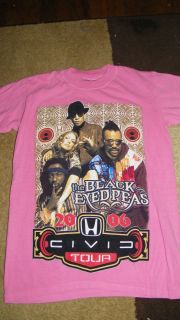 Black Eyed Peas Fergie Tour T Shirt Top Size M Pink 2006 Civic Tour 