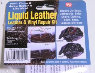 New as Seen on TV Black Liquid Leather Repair Kit Furniture Car Seat 