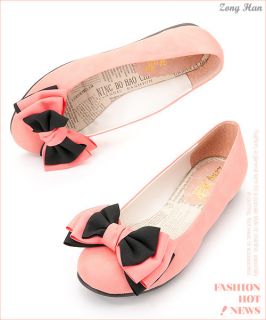 BN Women Big Bow Comfy Flats Shoes Black, Light Pink, Pink, Brown