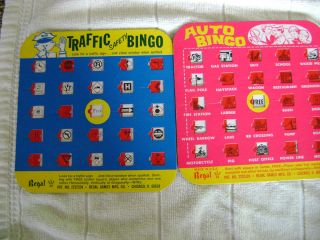 Antique Auto Bingo Car board games Vintage Car bingo Set of 2