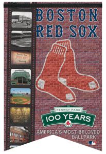   100 Years Boston Red Sox Premium Felt Commemorative Banner Flag