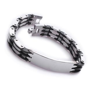 ID Bike Chain Stainless Steel Mens Bracelet 8 9 B336
