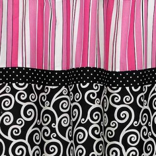 JoJo Designs Madison Pink Black Girls Shower Curtain