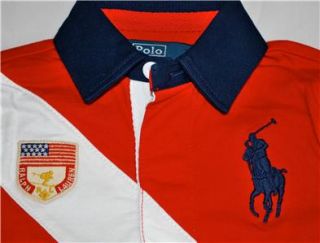 AUTHENTIC * RALPH LAUREN RED BIG PONY RUGBY SHIRT * 18 MONTHS 