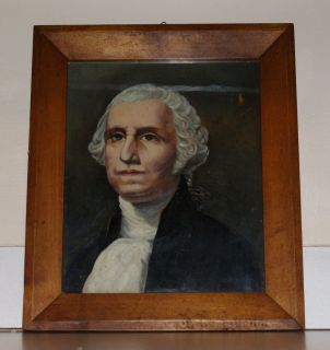   19th C Oil on Board Portrait Painting George Washington William Prior