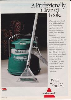 1993 Bissell Big Green Clean Machine Magazine Print Ad