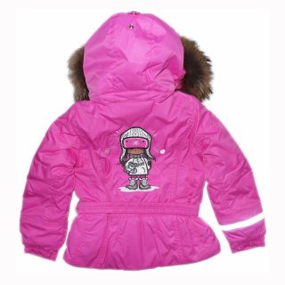Poivre Blanc Girls Winter Jacket Real Fur Sz 3 4