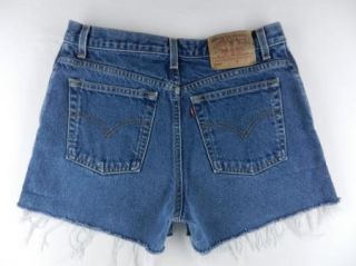 Levis 550 Daisy Duke Cut Off Frayed Hem Denim Jeans Shorts Womens Sz 