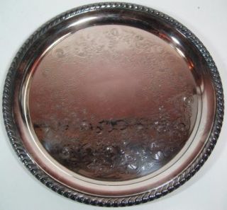 Vintage William Rogers Wm Silver Plated Round Platter 8