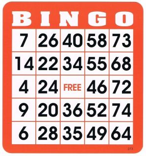 50 re useable Bingo Hard Cards Item 65 0081