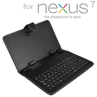 Black Side Opening Case with Keyboard PU Leather for 7 Android 2 2 2 