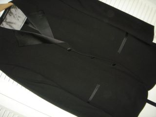 mens black tuxedo grooms formal suit jacket 48L pants 44 X 34 NEW tux 