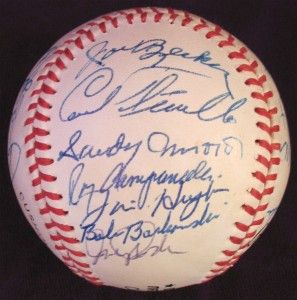 1955 Dodgers Team Auto Signed Baseball Koufax Reese LOA
