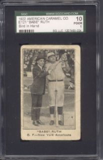 1922 E121 American Caramel Babe Ruth Bird in Hand SGC 1