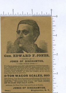 2844 Jones Scale Works Trade Card Binghamton NY Edward F Lieut 
