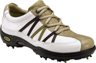 WOMENS ECCO CASUAL PITCH RIBBON GOLF SHOES WHITE SAND BISON 38 7 7.5