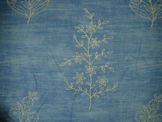    Monkwell Ishani Denim Blue Linen Curtain Upholstery by the metre