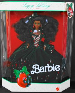 1991 Happy Holidays Black Barbie Doll African American