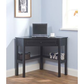 Black Wood Corner Home Office Laptop Computer Furniture Desk NEW